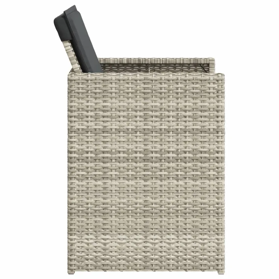 Chaises de jardin avec coussins lot de 4 gris clair poly rotin - 6