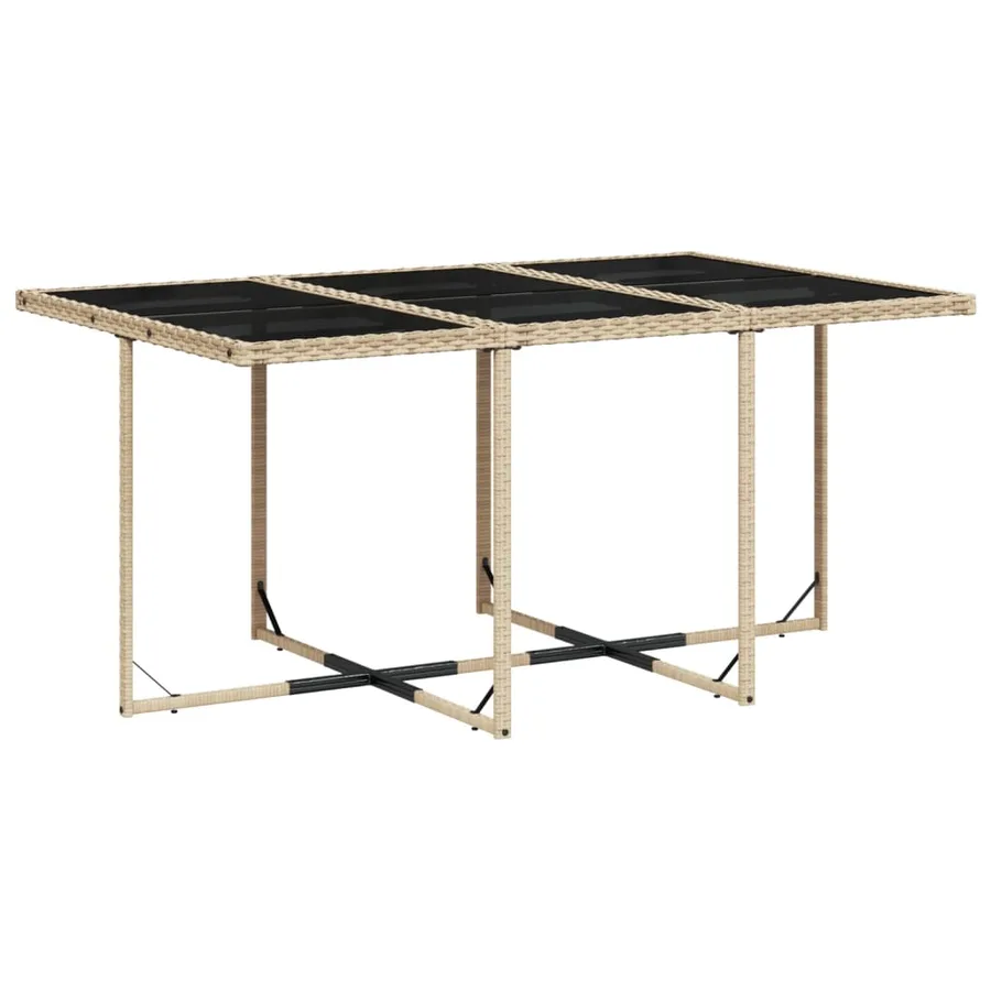 Ensemble à manger de jardin et coussins 11 pcs beige poly rotin - 3