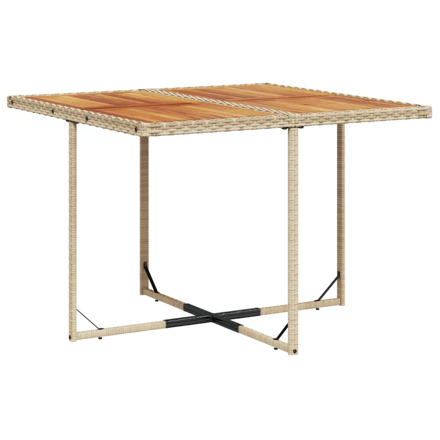 Ensemble à manger de jardin avec coussins 5pcs Beige poly rotin - 4