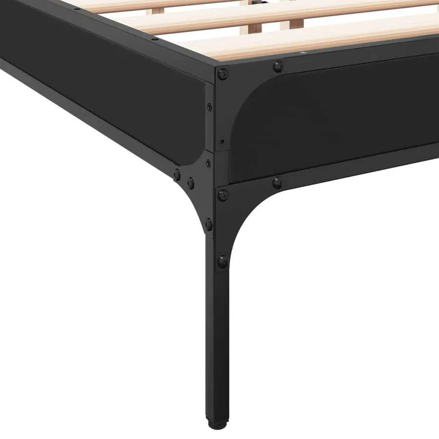 Cadre de lit sans matelas noir 140x200 cm - 7