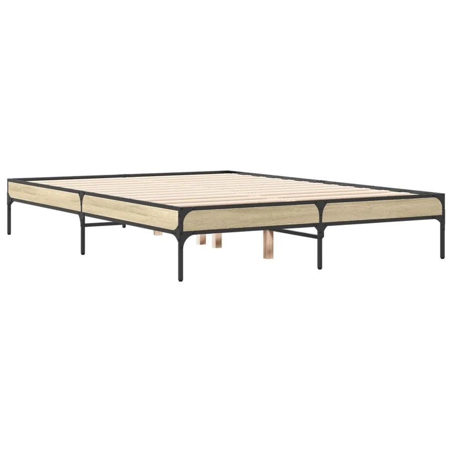 Cadre de lit sans matelas chêne sonoma 140x190 cm - 3