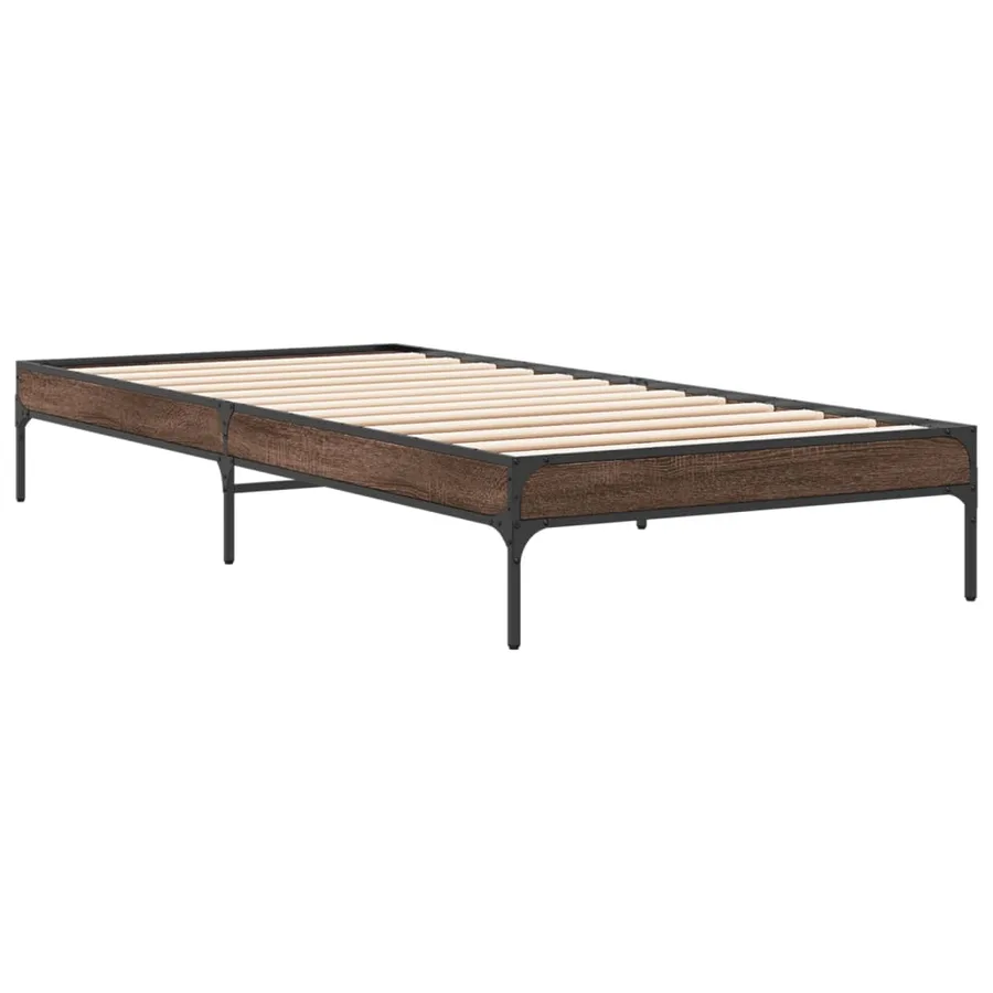 Cadre de lit sans matelas chêne marron 90x200 cm - 3