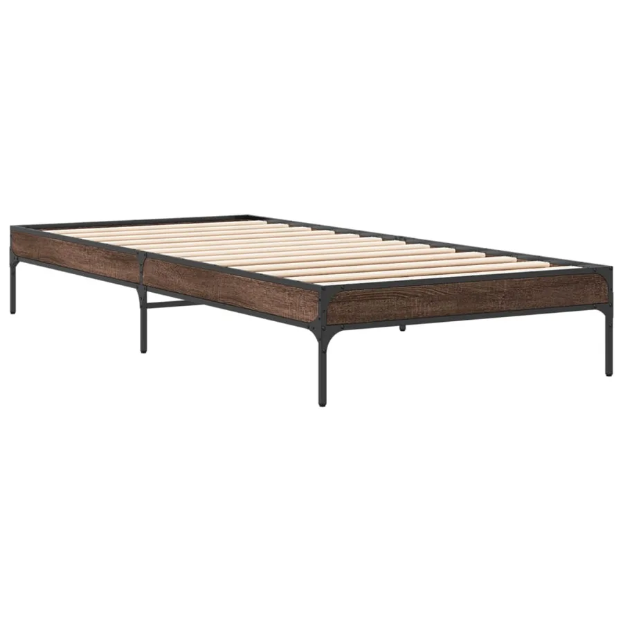 Cadre de lit sans matelas chêne marron 90x200 cm - 6