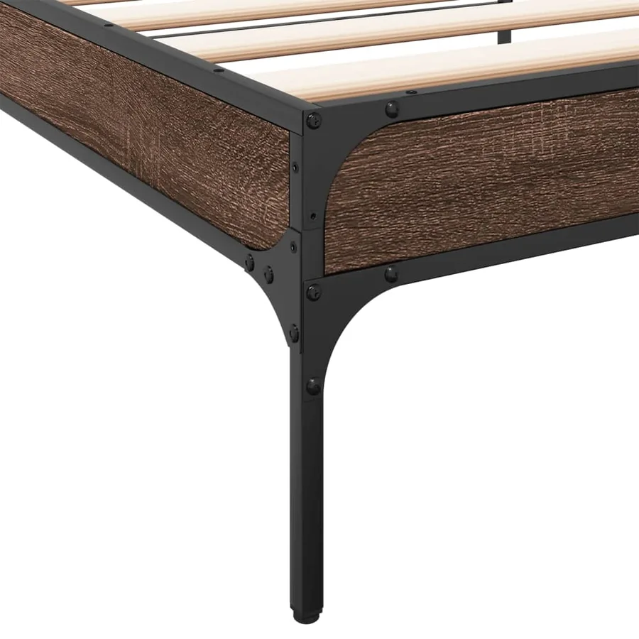 Cadre de lit sans matelas chêne marron 90x200 cm - 7