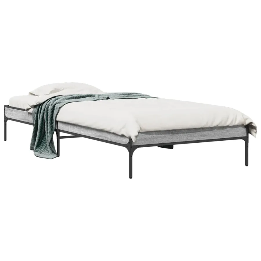 Cadre de lit sans matelas sonoma gris 90x190 cm - 2