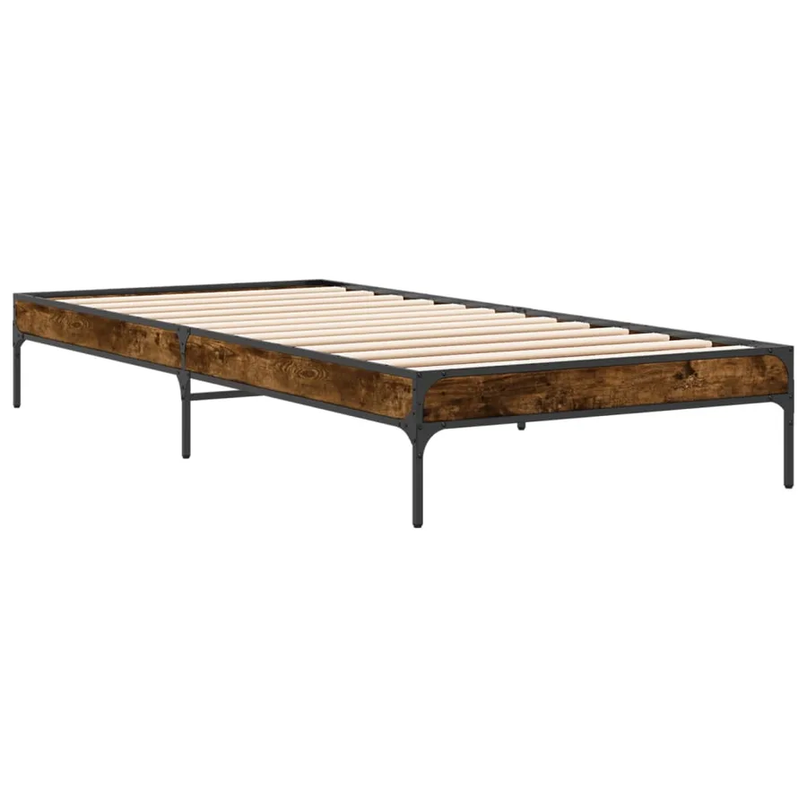 Cadre de lit sans matelas chêne fumé 100x200 cm - 3