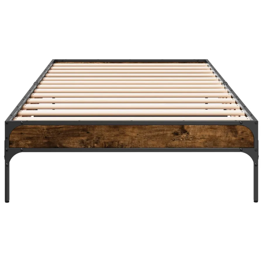 Cadre de lit sans matelas chêne fumé 100x200 cm - 4