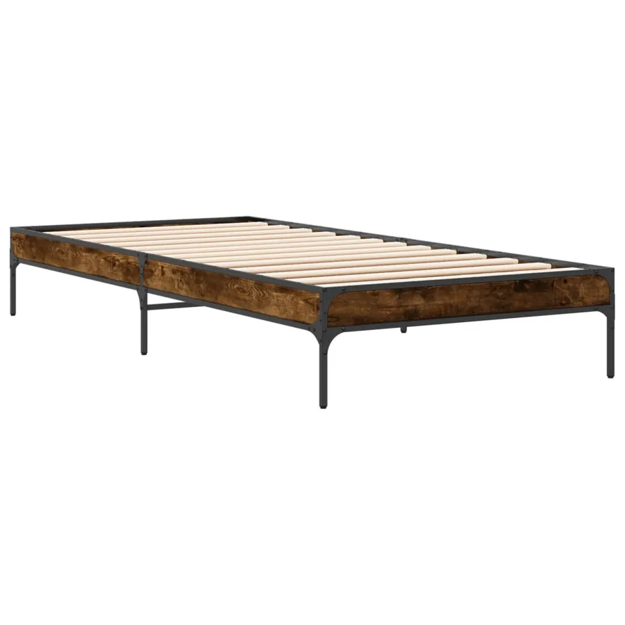 Cadre de lit sans matelas chêne fumé 100x200 cm - 6