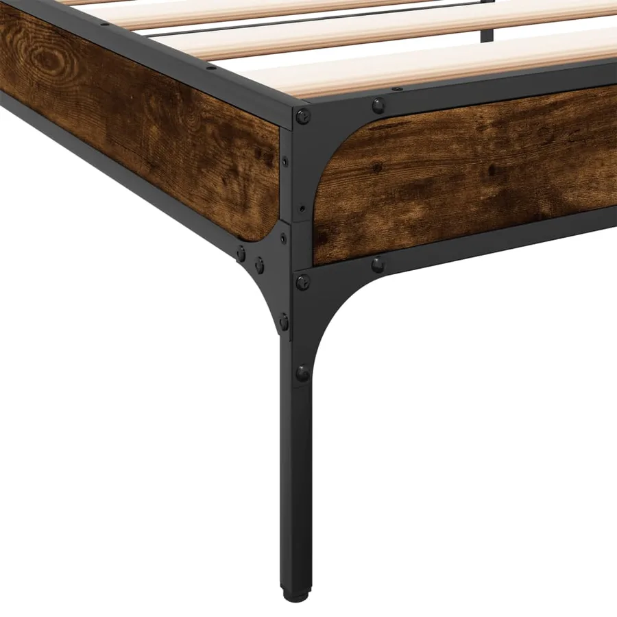 Cadre de lit sans matelas chêne fumé 100x200 cm - 7