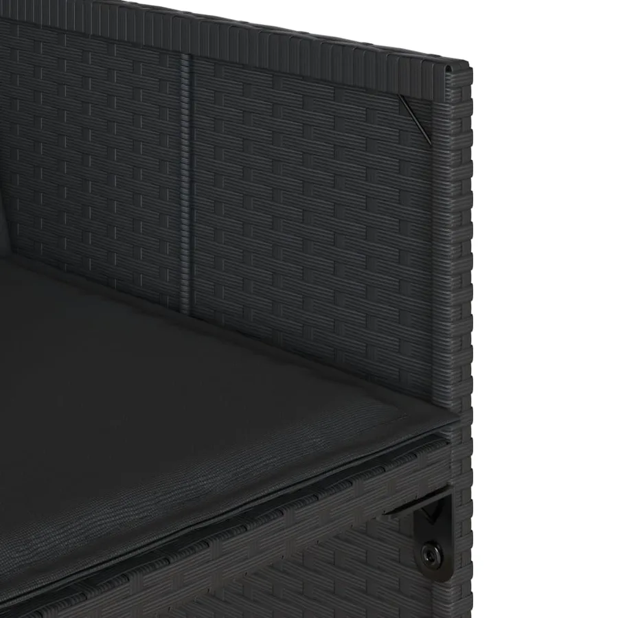 Ensemble à manger de jardin 17 pcs coussins noir résine tressée - 6