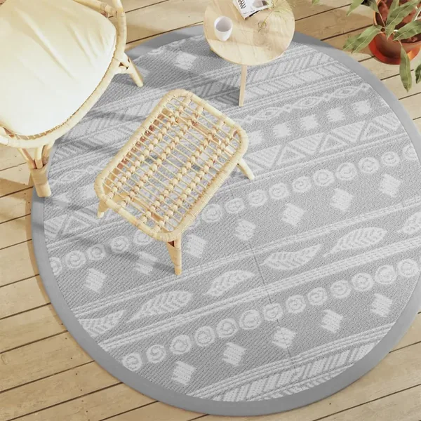 Tapis d'extérieur ARAKIL gris Ø160 cm PP