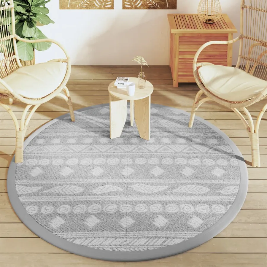 Tapis d'extérieur ARAKIL gris Ø160 cm PP - 3