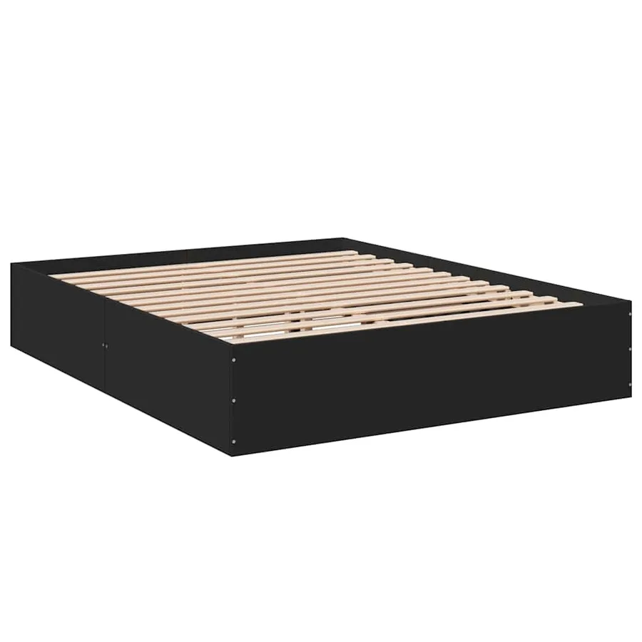 Cadre de lit sans matelas noir 150x200 cm - 6