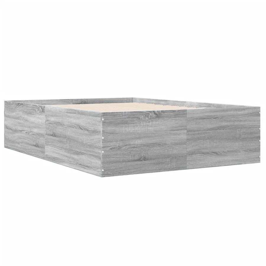Cadre de lit sans matelas sonoma gris 135x190 cm - 3