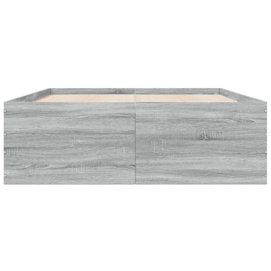 Cadre de lit sans matelas sonoma gris 135x190 cm - 4