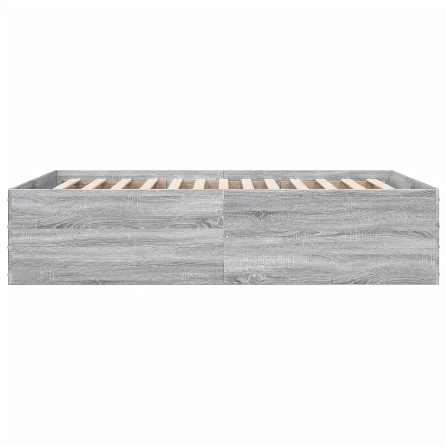 Cadre de lit sans matelas sonoma gris 135x190 cm - 5