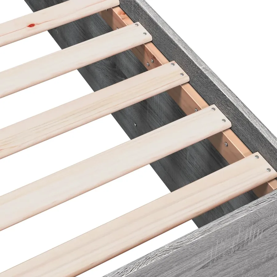 Cadre de lit sans matelas sonoma gris 135x190 cm - 7