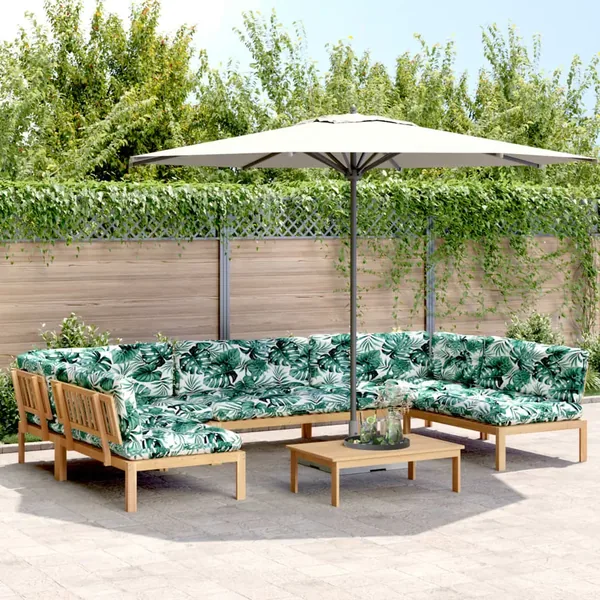 Salon palette de jardin avec coussins 6pcs bois d'acacia massif