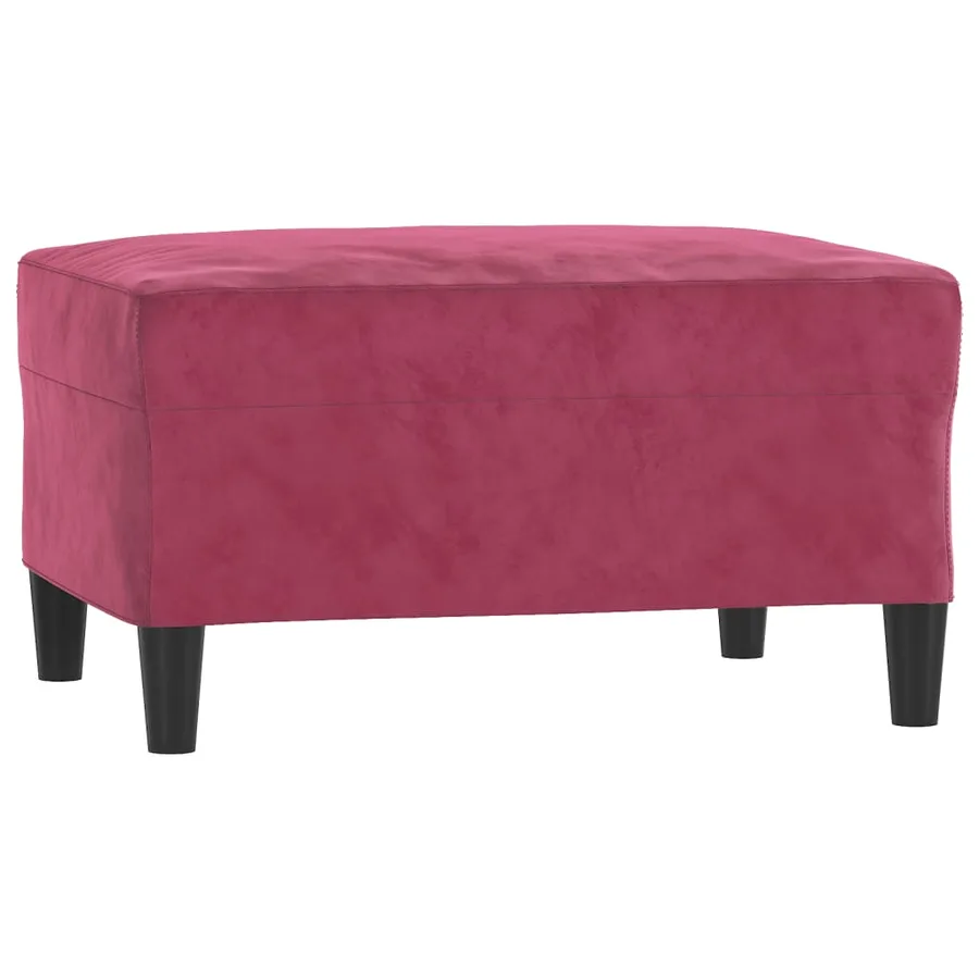 Ensemble de canapés 4 pcs avec coussins rouge bordeaux velours - 8