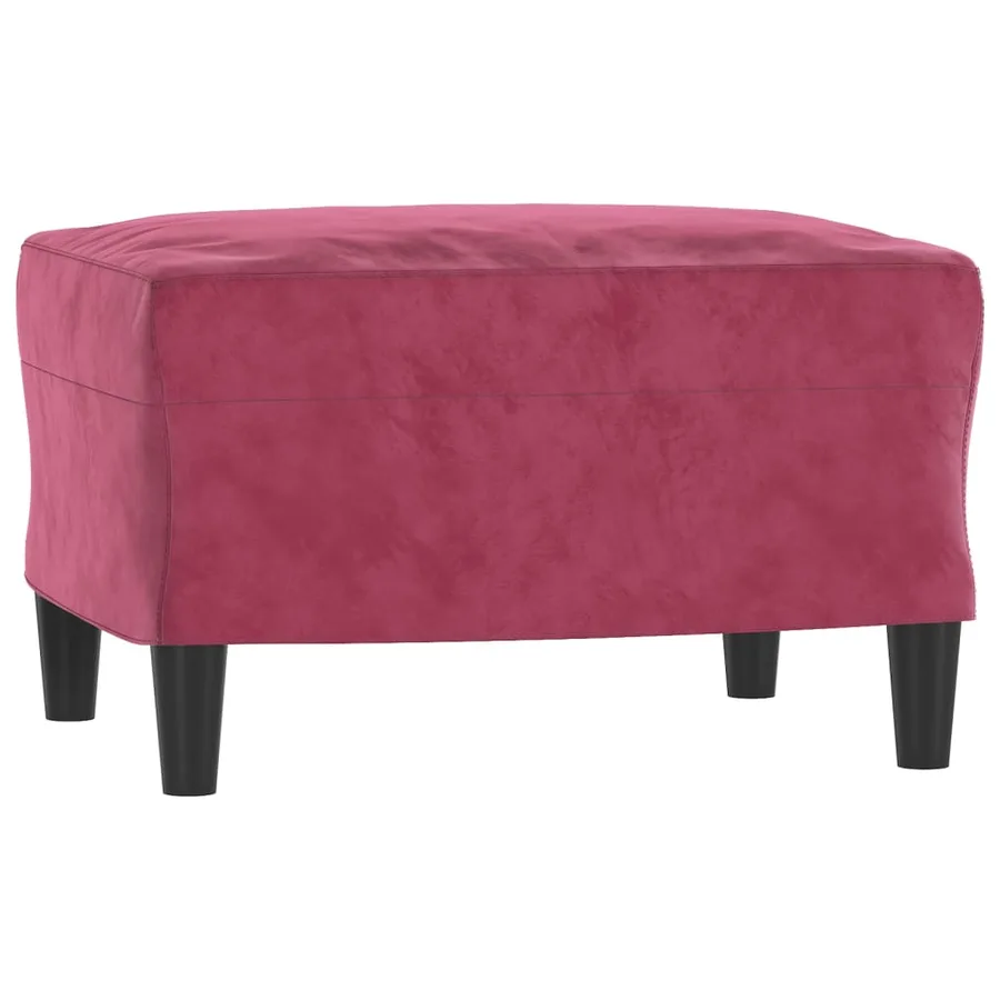 Ensemble de canapés 3 pcs avec coussins Rouge bordeaux Velours - 5