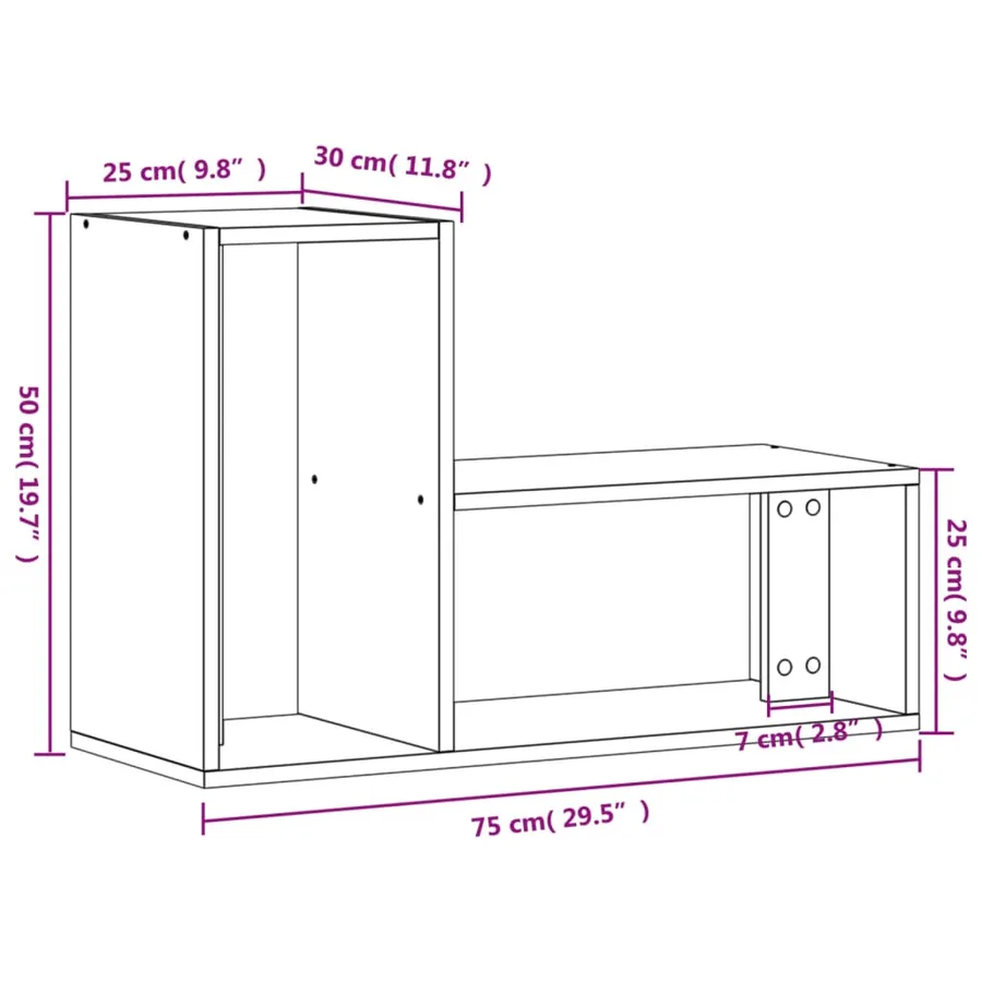 Meubles TV 2 pcs sonoma gris 75x30x50 cm bois d'ingénierie - 12