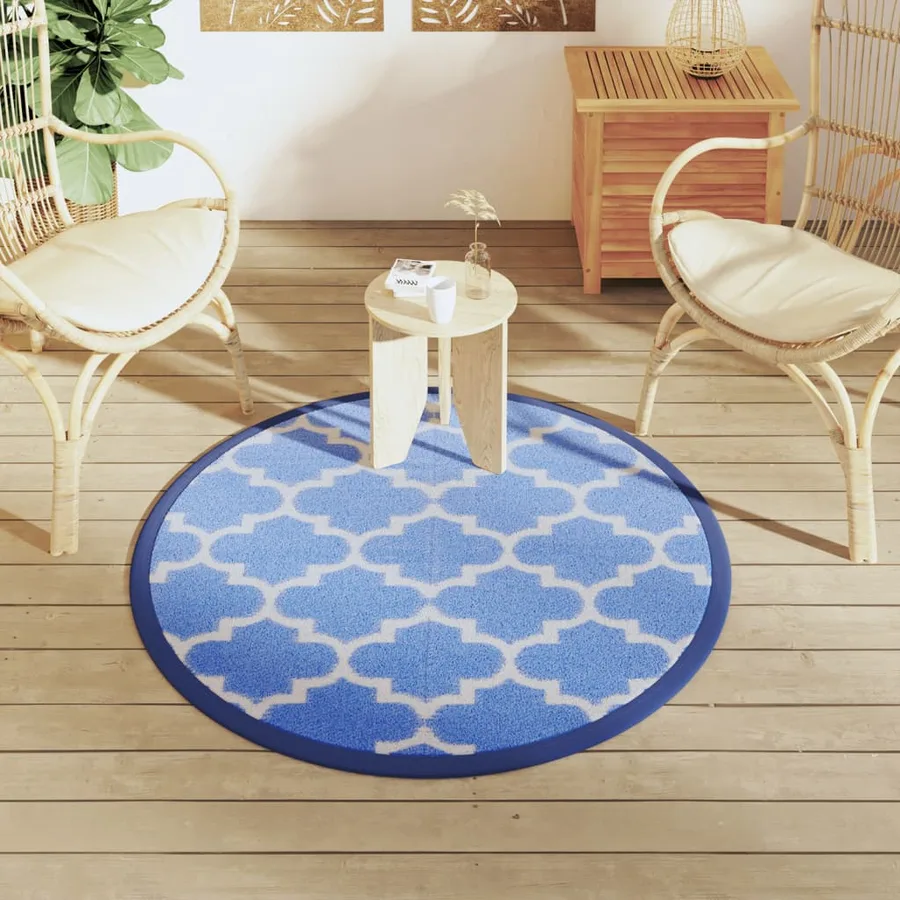 Tapis d'extérieur ARAKIL bleu Ø120 cm PP - 3