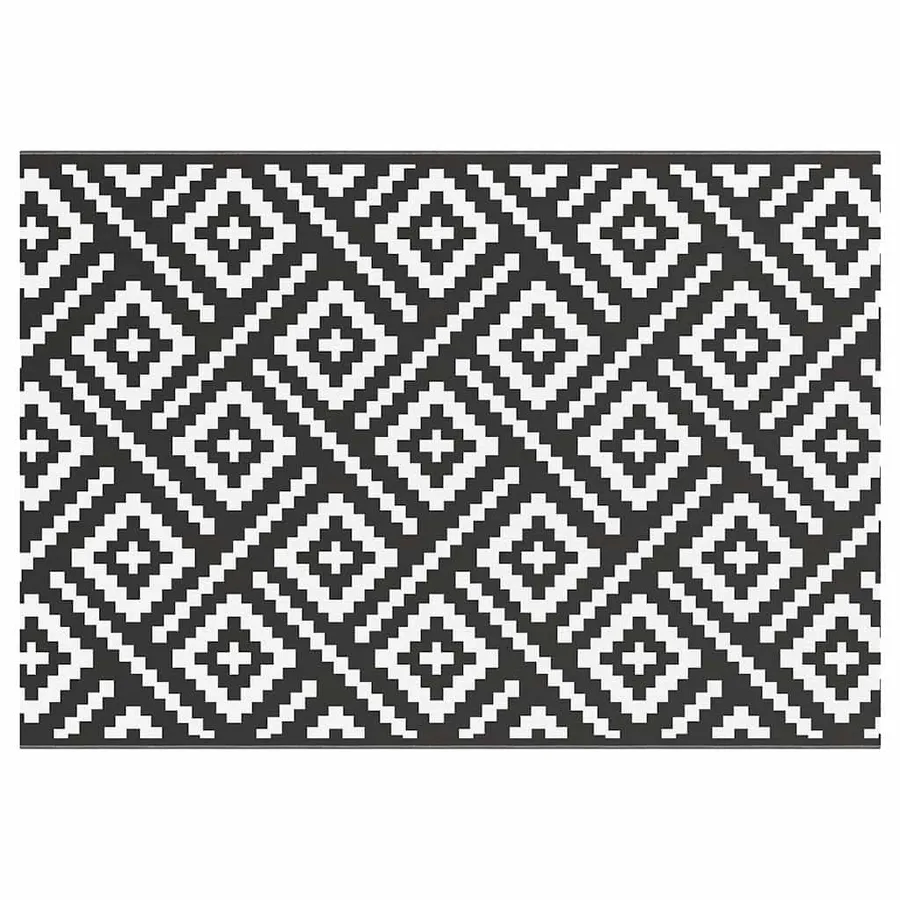Tapis d'extérieur ARAKIL Blanc et noir 160x230 cm PP - 2