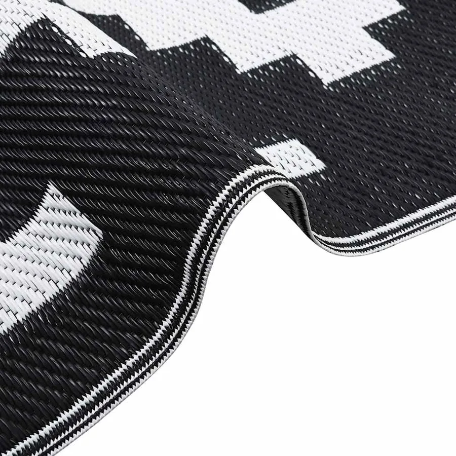 Tapis d'extérieur ARAKIL Blanc et noir 160x230 cm PP - 4