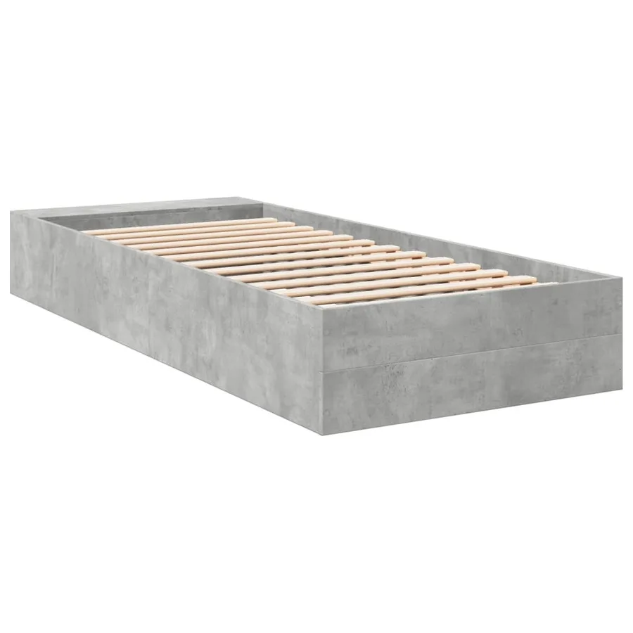 Cadre de lit sans matelas gris béton 75x190 cm - 6