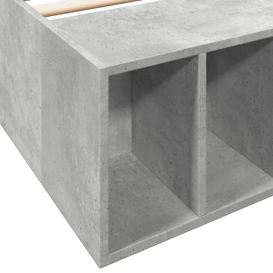 Cadre de lit sans matelas gris béton 75x190 cm - 7