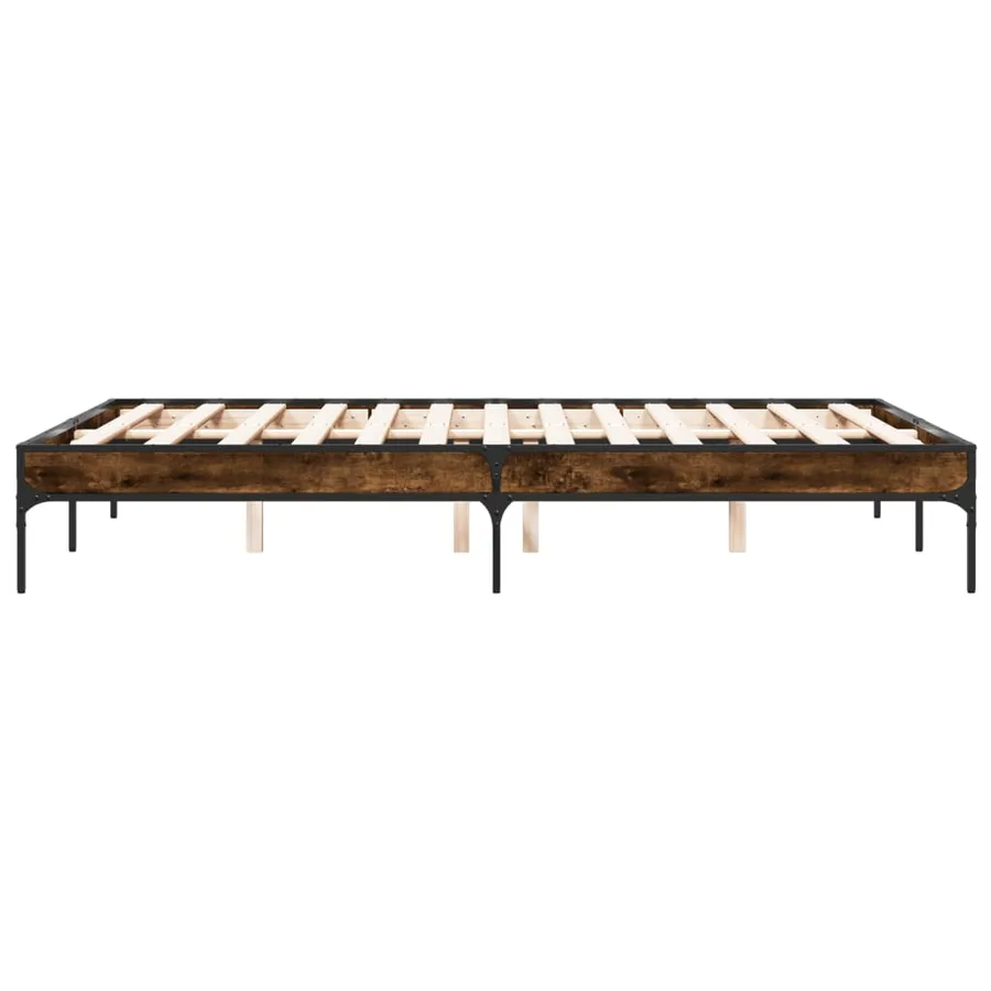 Cadre de lit sans matelas chêne fumé 120x200 cm - 5