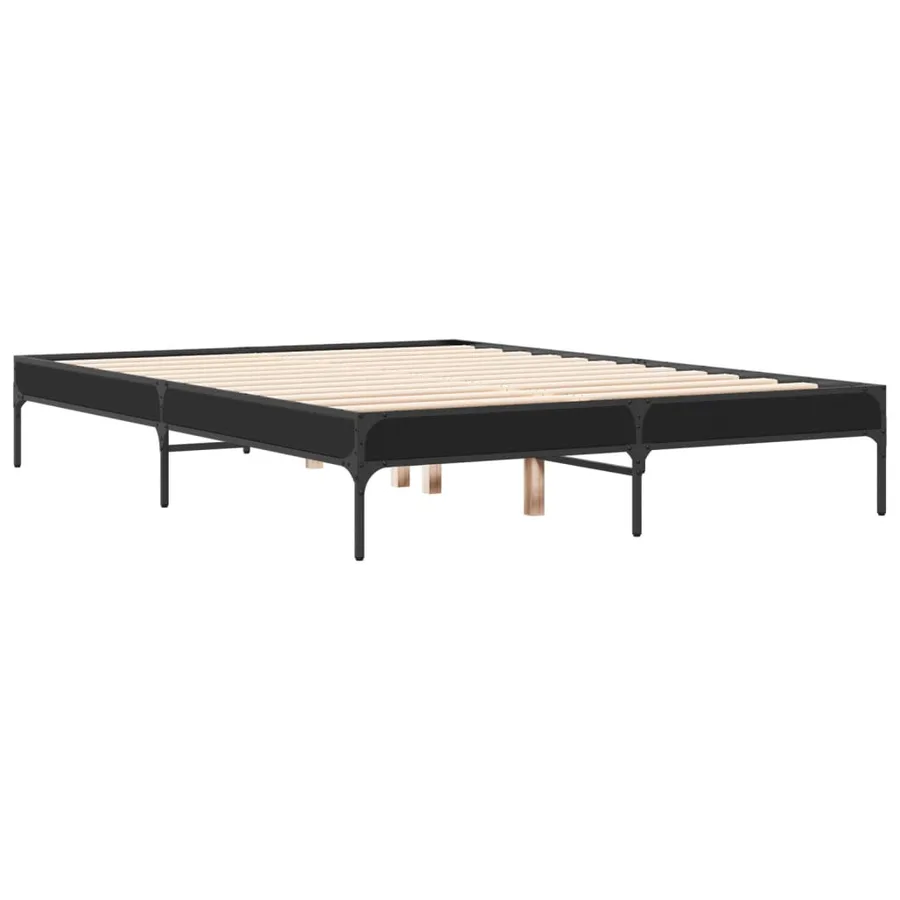 Cadre de lit sans matelas noir 120x200 cm - 3