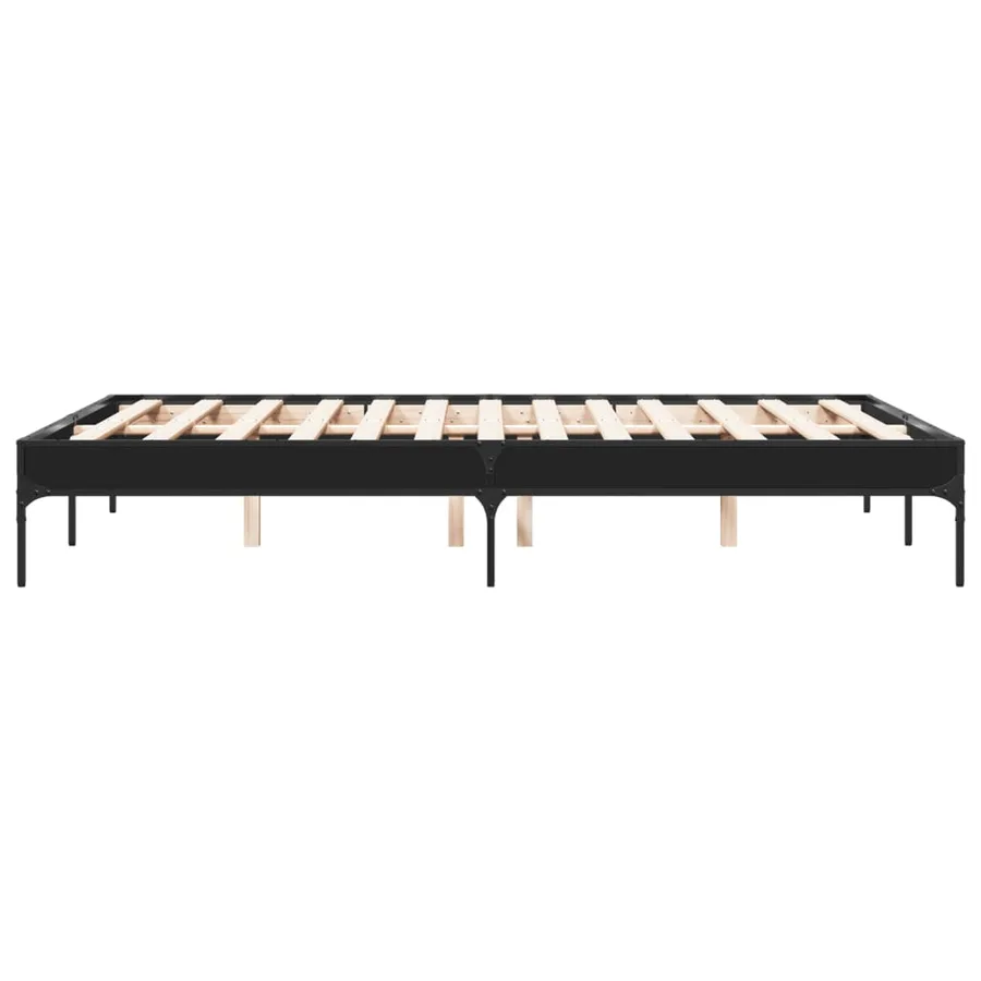 Cadre de lit sans matelas noir 120x200 cm - 5