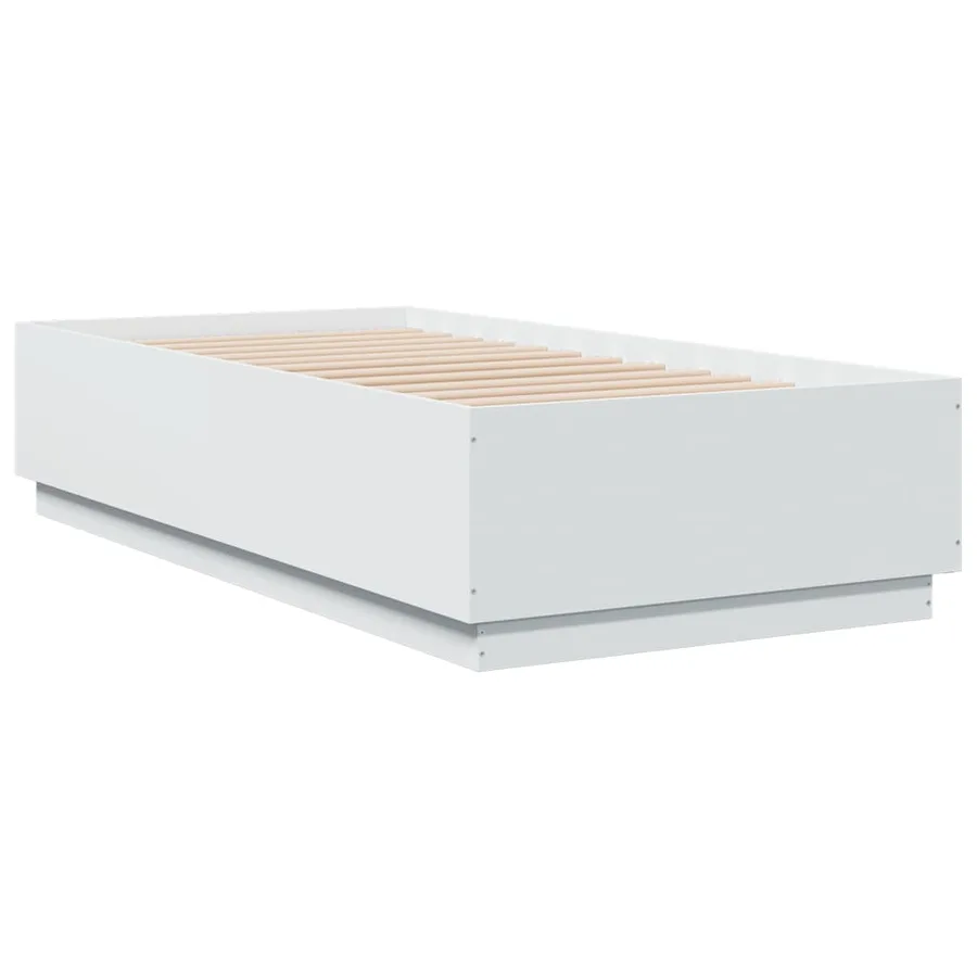 Cadre de lit avec LED sans matelas blanc 90x190 cm - 3