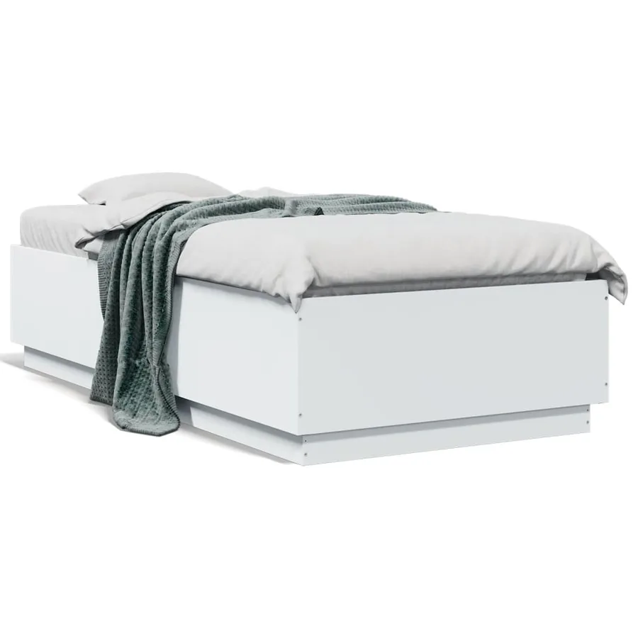 Cadre de lit avec LED sans matelas blanc 90x190 cm - 5