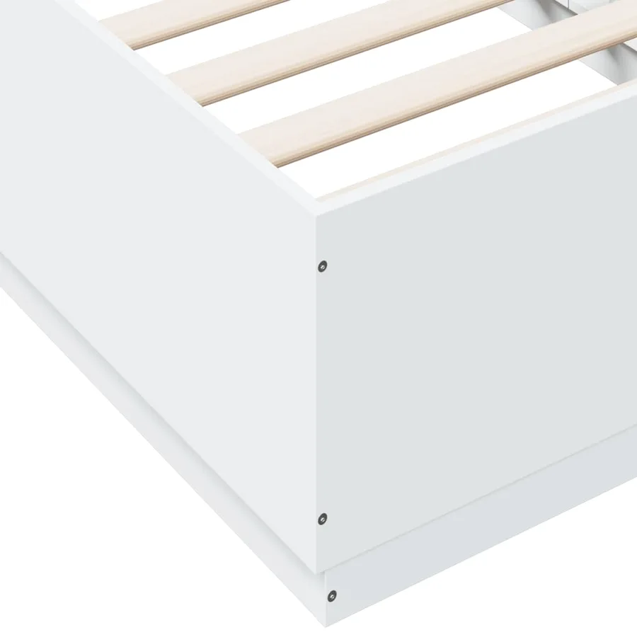 Cadre de lit avec LED sans matelas blanc 90x190 cm - 9