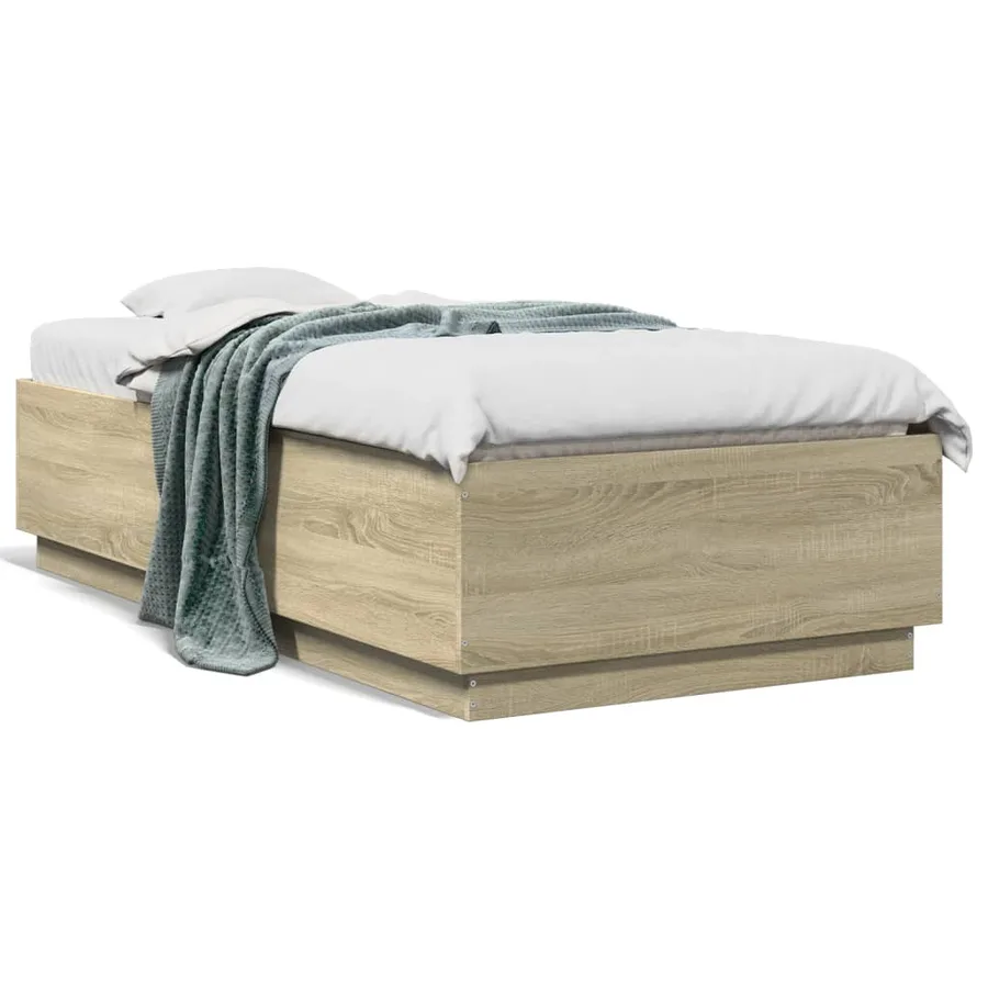 Cadre de lit avec LED sans matelas chêne sonoma 90x190 cm - 5