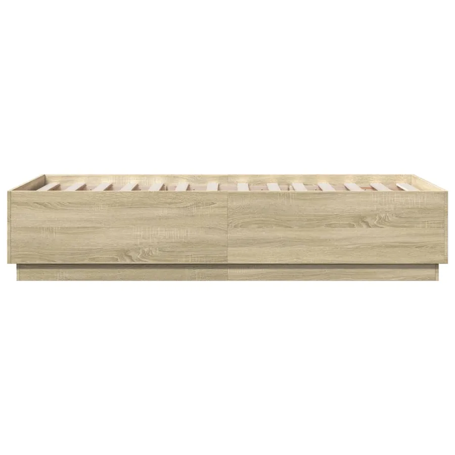 Cadre de lit avec LED sans matelas chêne sonoma 90x190 cm - 7