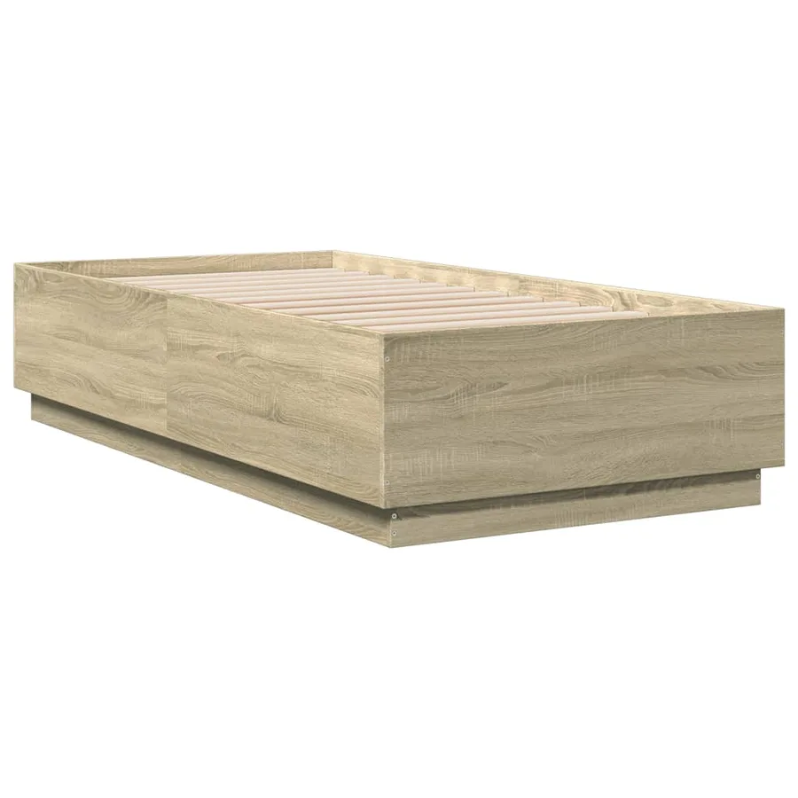 Cadre de lit avec LED sans matelas chêne sonoma 90x190 cm - 8