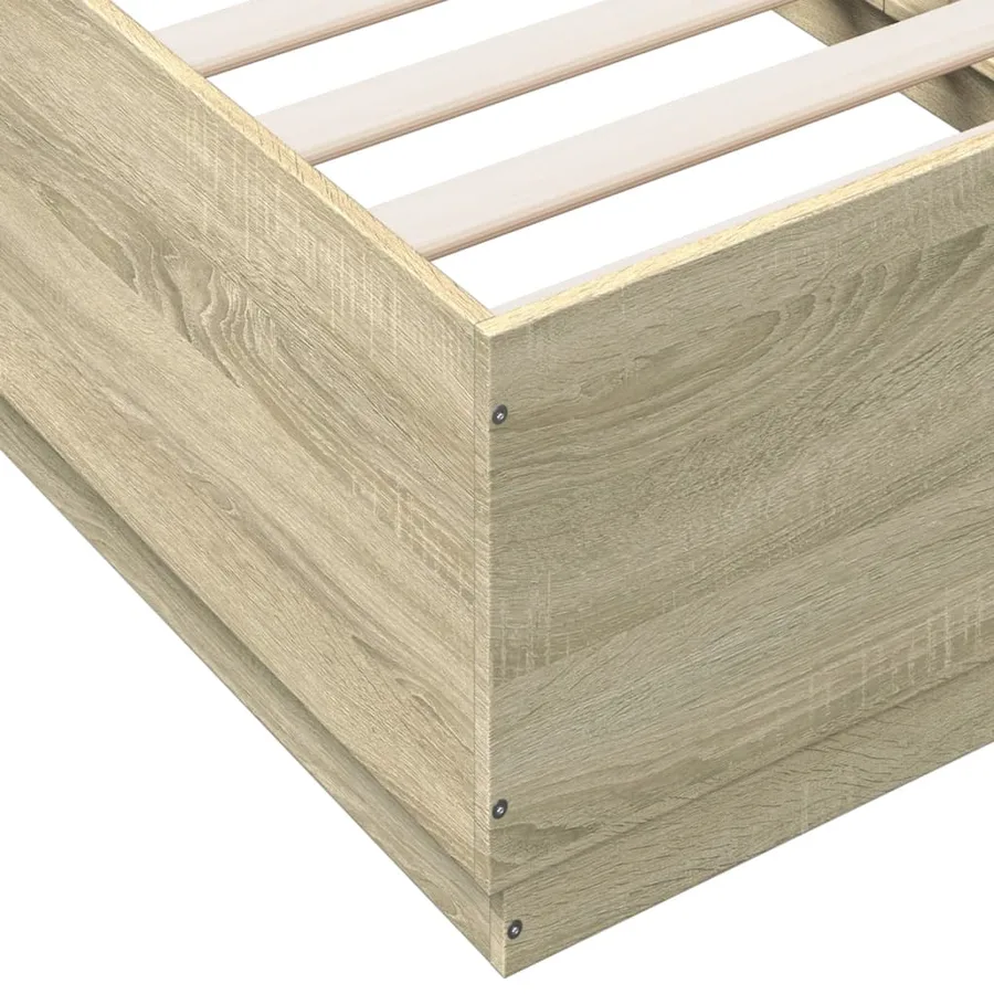 Cadre de lit avec LED sans matelas chêne sonoma 90x190 cm - 9