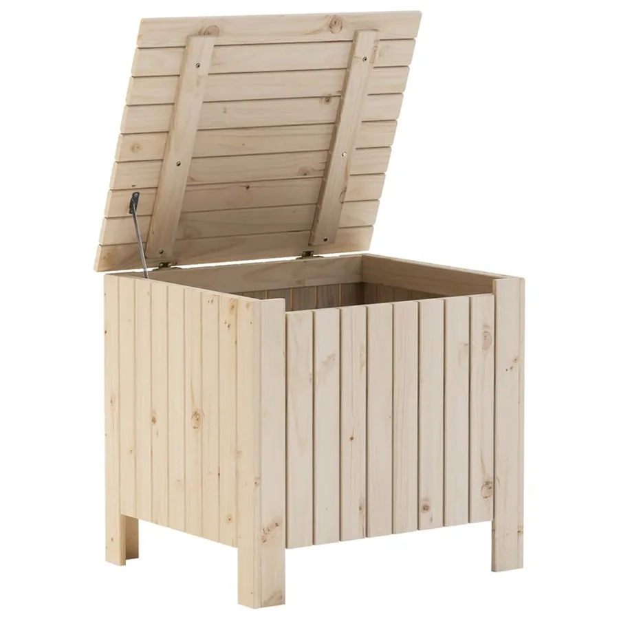 Boîte de rangement avec couvercle RANA bois massif de pin - 7