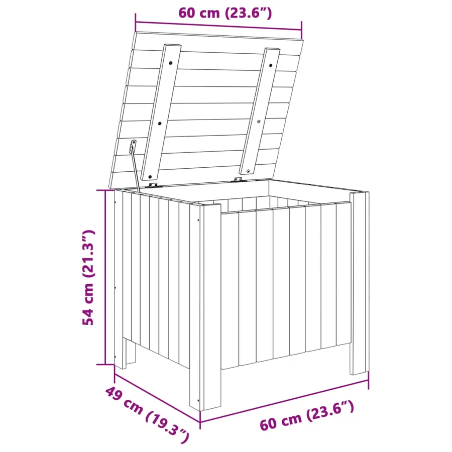 Boîte de rangement avec couvercle RANA bois massif de pin - 9