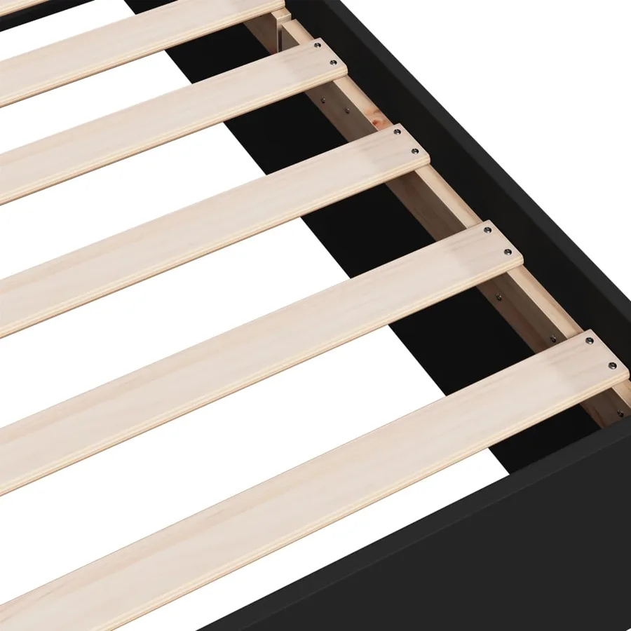 Cadre de lit sans matelas noir 135x190 cm - 7