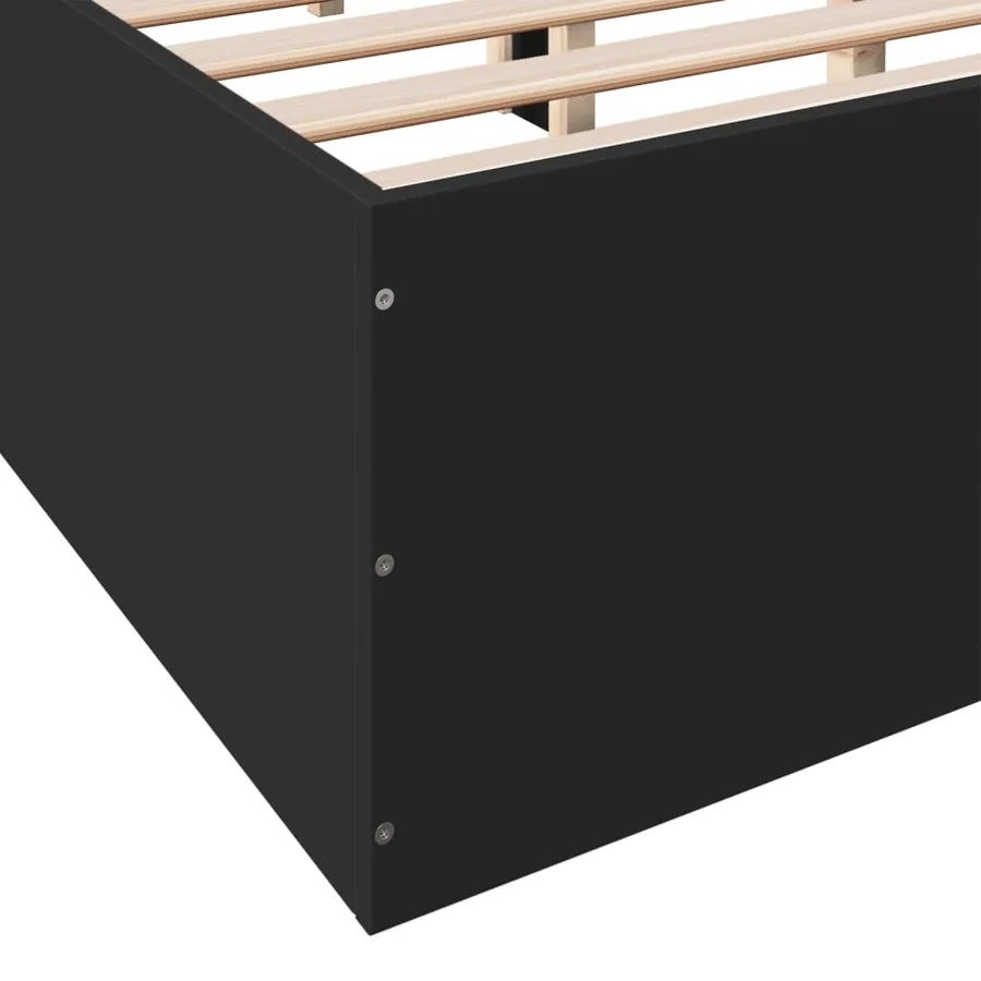 Cadre de lit sans matelas noir 135x190 cm - 8