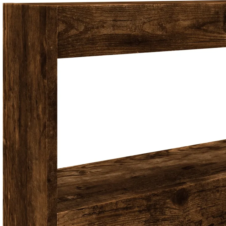 Armoire tête de lit avec LED chêne fumé 120x17x102 cm - 9