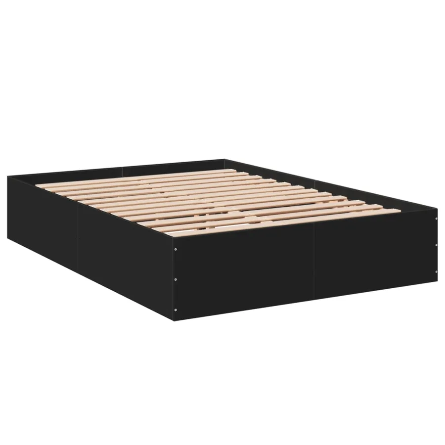 Cadre de lit sans matelas noir 120x190 cm - 3