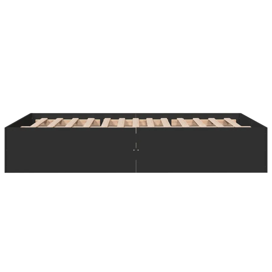 Cadre de lit sans matelas noir 120x190 cm - 5