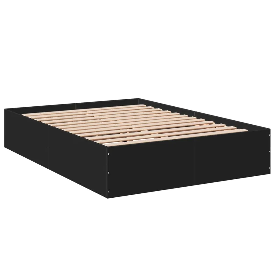 Cadre de lit sans matelas noir 120x190 cm - 6
