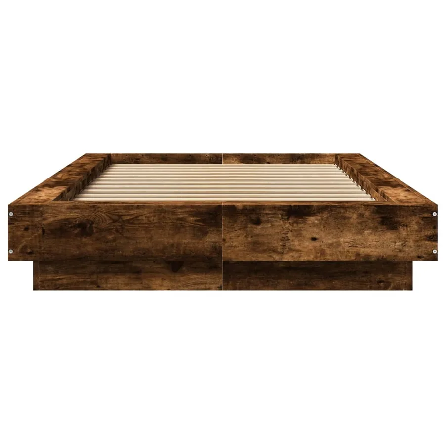 Cadre de lit sans matelas chêne fumé 75x190 cm - 4