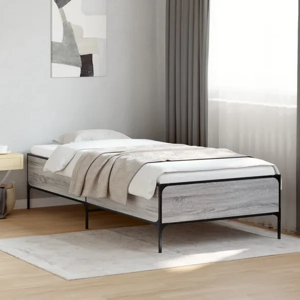 Cadre de lit sans matelas sonoma gris 90x200 cm
